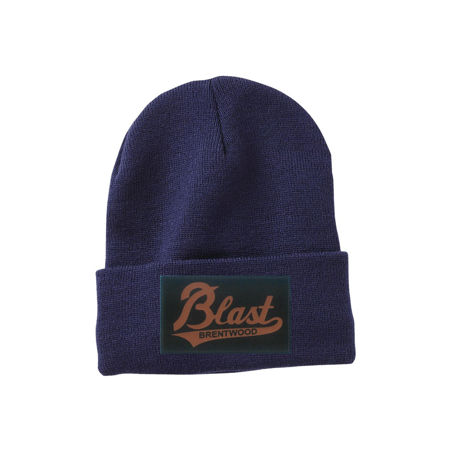 Lady Blast Leather Patch Cuff Beanie