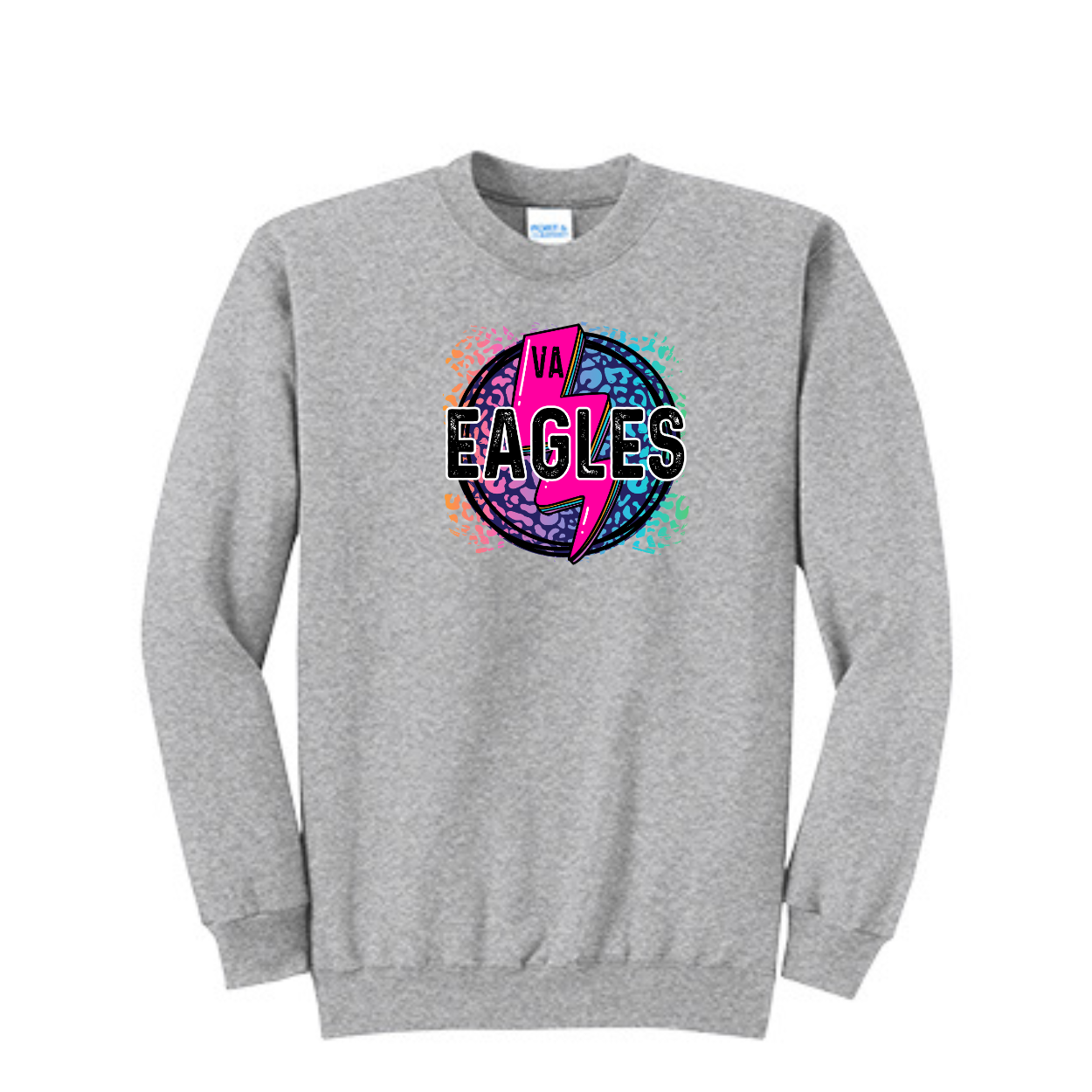 Vineyard Academy Eagles Lightening Bolt Crewneck Sweatshirt