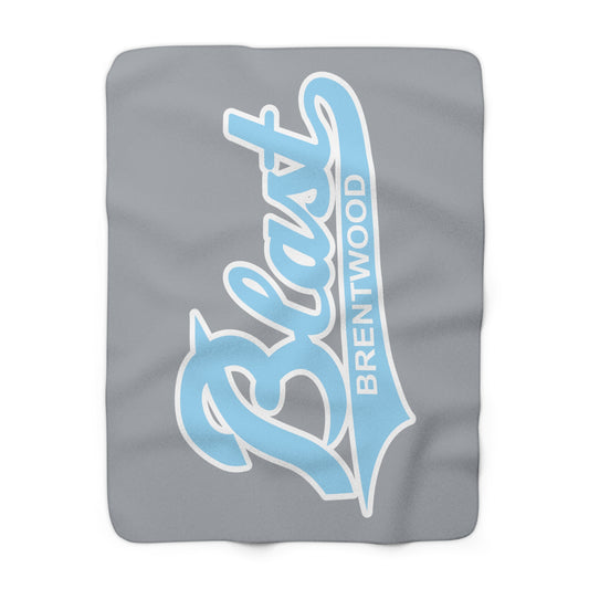 Blast Grey and Columbia Blue Sherpa Fleece Blanket