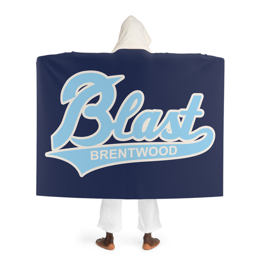 Blast Navy & Columbia Blue Hooded Sherpa Fleece Blanket