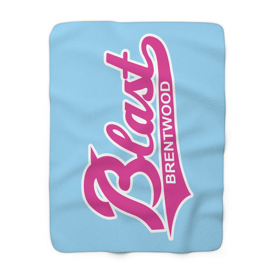 Blast Columbia Blue and Hot Pink Sherpa Fleece Blanket