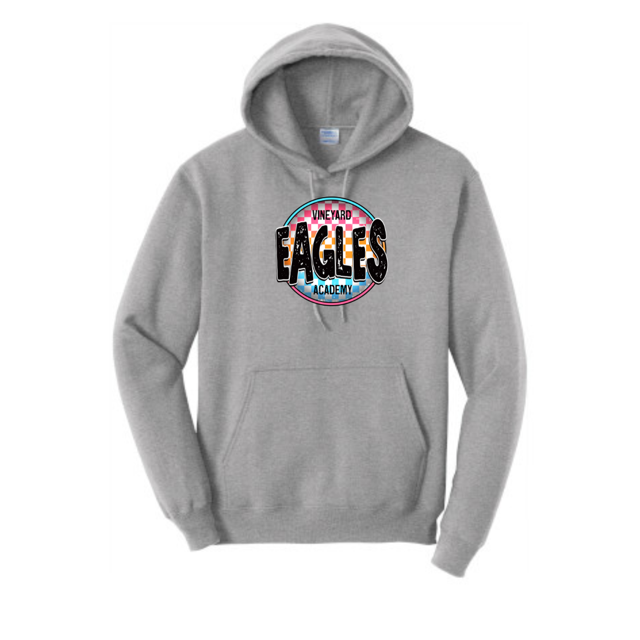 Vineyard Academy Colorful Checkered Eagles Hoodie