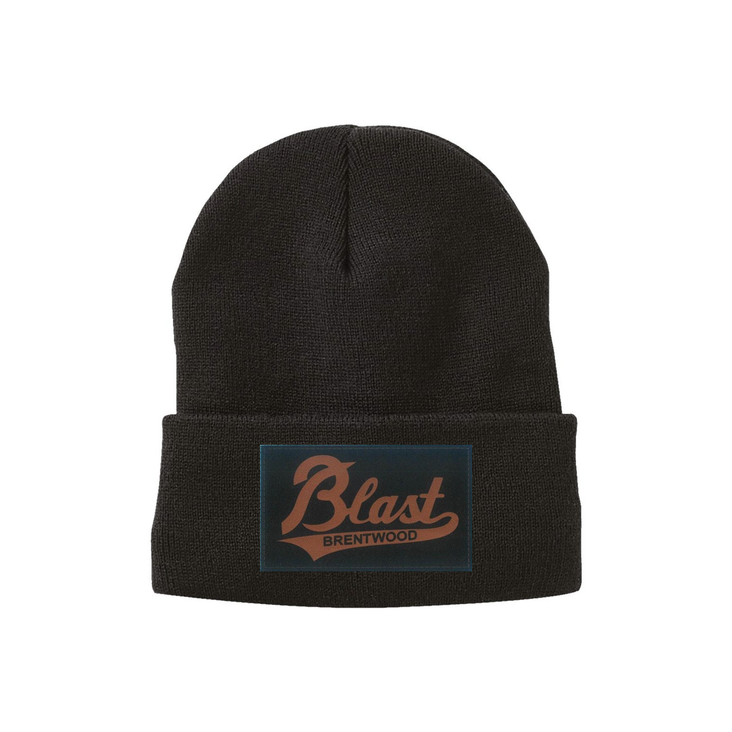 Lady Blast Leather Patch Cuff Beanie