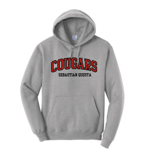 Questa Cougars Glitter Applique Embroidery Hoodie