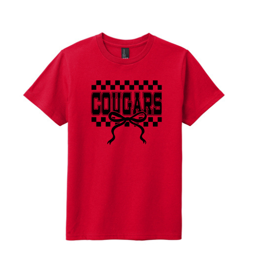Questa Cougars Checkered Bow T-Shirt
