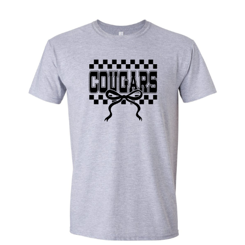Questa Cougars Checkered Bow T-Shirt