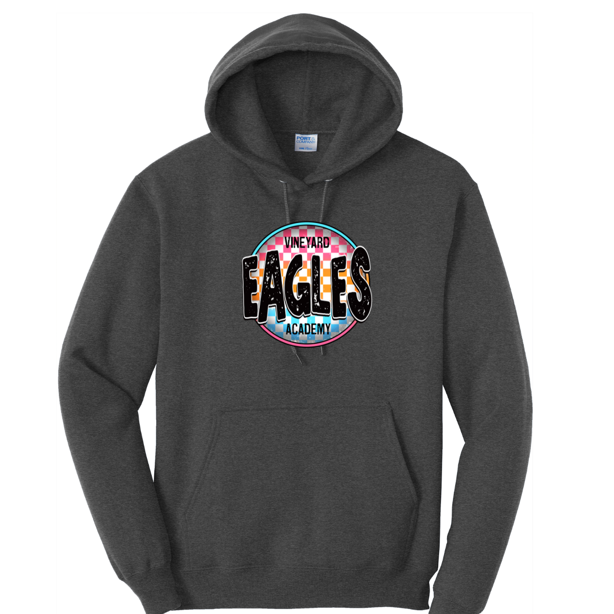 Vineyard Academy Colorful Checkered Eagles Hoodie