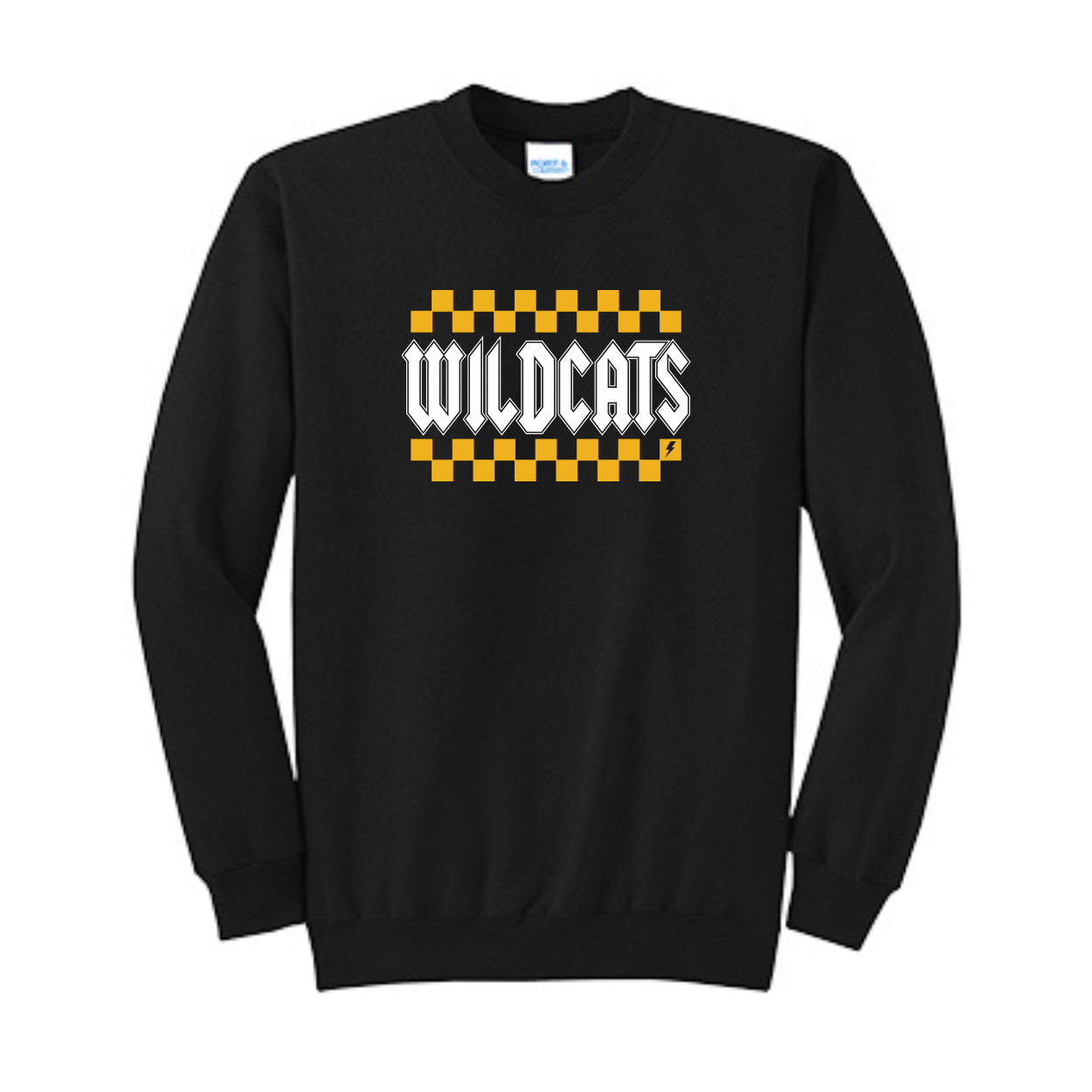 Wicklund Wildcats Checkered Crewneck Sweatshirt