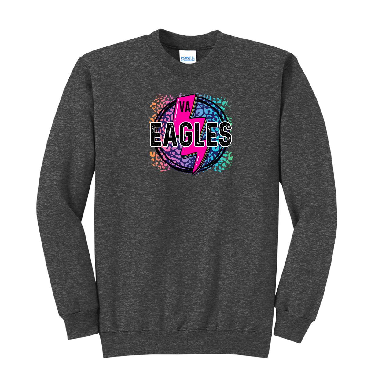 Vineyard Academy Eagles Lightening Bolt Crewneck Sweatshirt