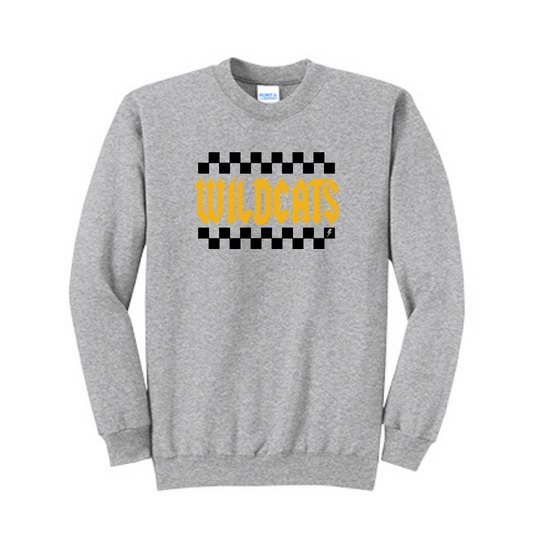Wicklund Wildcats Checkered Crewneck Sweatshirt