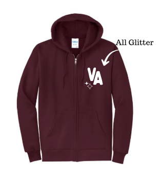 Vineyard Academy Soaring Eagle Glitter Zip Hoodie