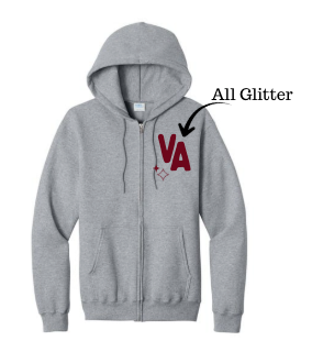Vineyard Academy Soaring Eagle Glitter Zip Hoodie