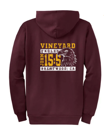Vineyard Academy Vintage John 15:5 Zip Hoodie
